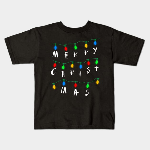 Stranger Merry Christmas Kids T-Shirt by SolarFlare